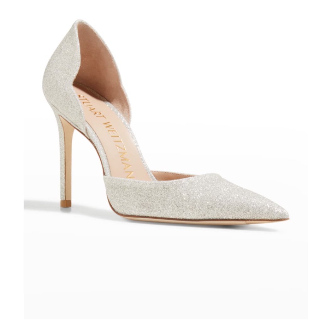 Nib $475 Stuart Weitzman Stuart Glitter D'orsay Pumps In Size 38.5 / 8.5!